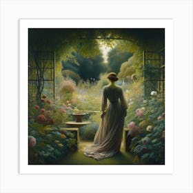 Woman In A Garden 5 Art Print