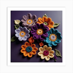 Crochet Flowers Art Print