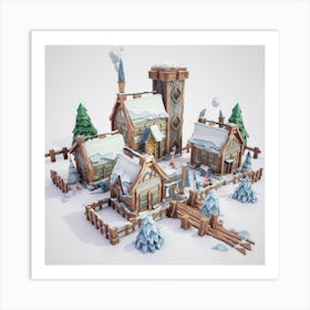 A Snow Village 6 Art Print