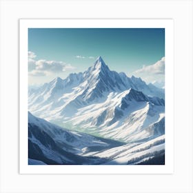 Snowy Mountains Art Print