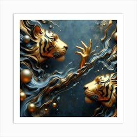 Tiger And Gold Art Print