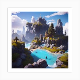 Blue lake Art Print