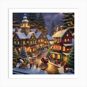 Christmas Village 1 Art Print