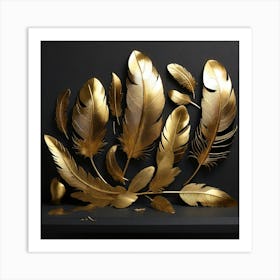 Golden feathers 4 Art Print