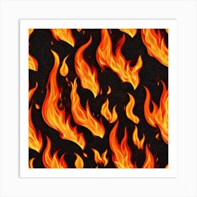 Realistic Fire Flat Surface For Background Use (24) Art Print