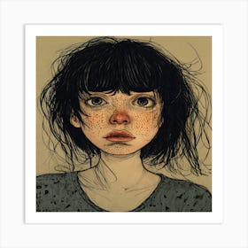 Girl With Freckles 1 Art Print