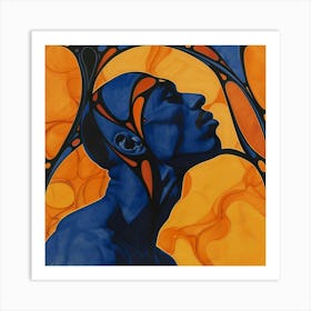 Blue And Orange 1 Art Print