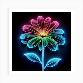 Neon Flower 2 Art Print