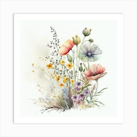 Watercolor Flowers 3 Art Print