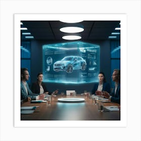 Futuristic Business Meeting Art Print