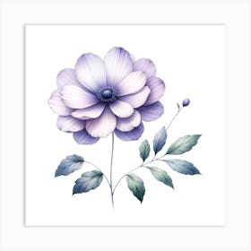 Watercolor Flower Isolated On White Art Print