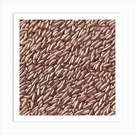 Seamless Pattern Of Brown Seeds Art Print