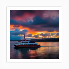 Sunset On A Ferry 24 Art Print