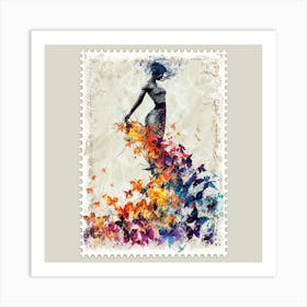 Butterfly Woman Art Print