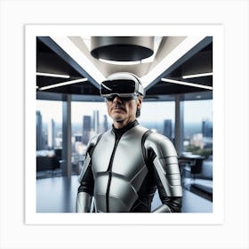 Futurist In Futuristic Suit Art Print