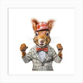 Squirrel In A Suit Art Print