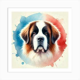 Watercolor Saint Bernard 4 Art Print