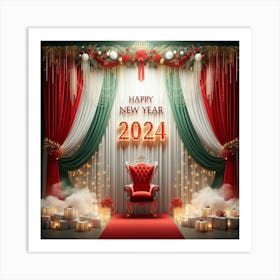 Happy New Year 2024D Art Print