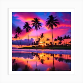 Sunset At The Beach 13 Art Print