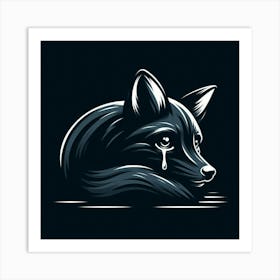 A black fox 2 Art Print