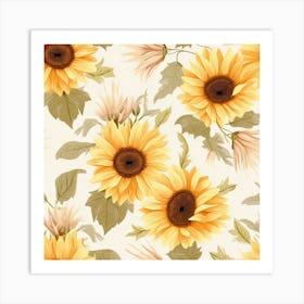 Sunflower Pastel Colored Art Print