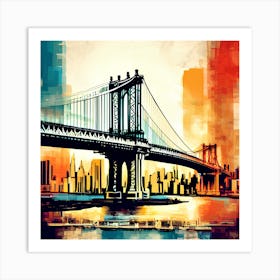 New York City Bridge 2 Art Print