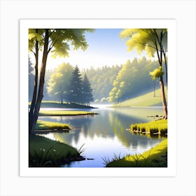 Sunny Day In The Forest Art Print