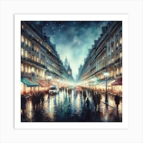 Paris At Night Art Print