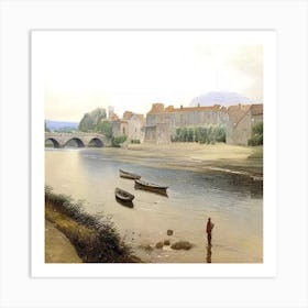 ALONG THE SHANNON RIVER, LIMERICK 1900 Art Print