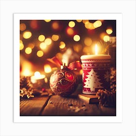 Christmas Candle Art Print