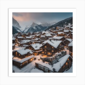 Switzerland At Dusk Art Print