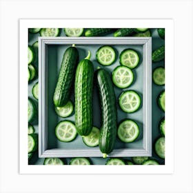 Cucumbers In A Frame 8 Art Print