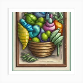 Basket Of Fruits Art Print