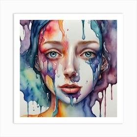 Watercolor Of A Girl 3 Art Print