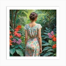 Into The Garden Ai Art Wall Art Design Illustration (1) Art Print