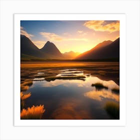 Sunrise In The Mountains 36 Art Print