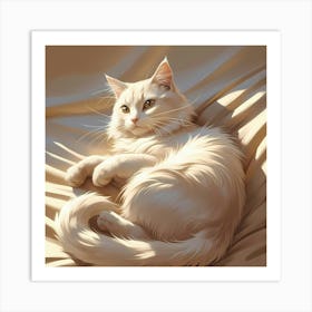 White Cat Art Print