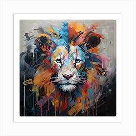 Abstract Lion Art Print