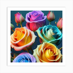 Magical Organic Roses Art Print