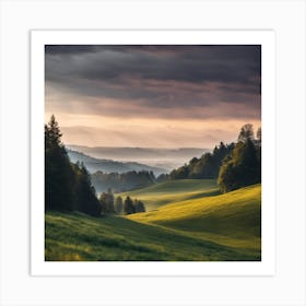 Sunset In The Mountains 5 Art Print