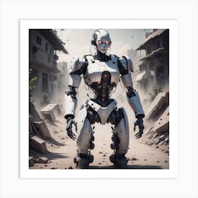 Robot In The City 2 Art Print