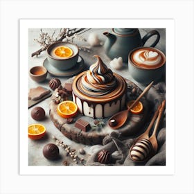 Chocolate wave and orange caramel 3 Art Print