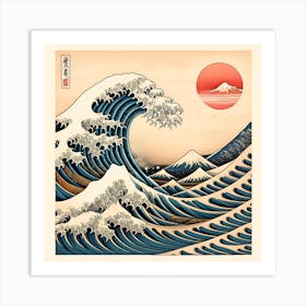 Japanes Wood Block Print Of Ocean Wave Art Print