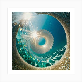 Swirl blue green Art Print