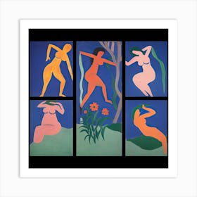 Women Dancing, Shape Study, The Matisse Inspired Art Collection 4 Art Print