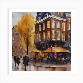 Amsterdam cafe coffee .oil artwork .1 Art Print