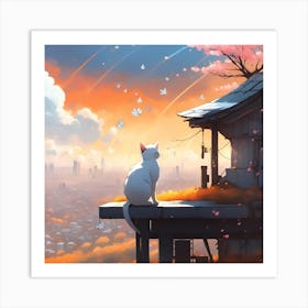 Cat In The City Art Print