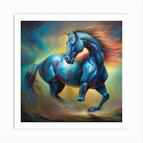 Mesmerizingly Surreal Portrayal Horse 02 Art Print