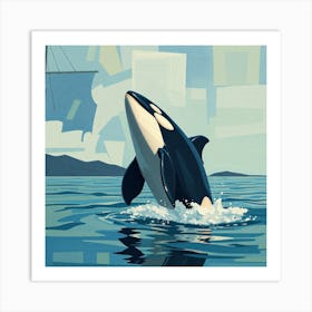 Orca Whale Jumping 1 Art Print