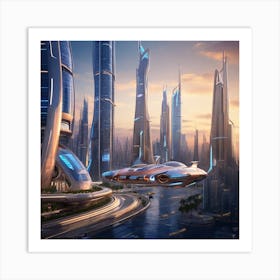 Futuristic Cityscape 4 Art Print